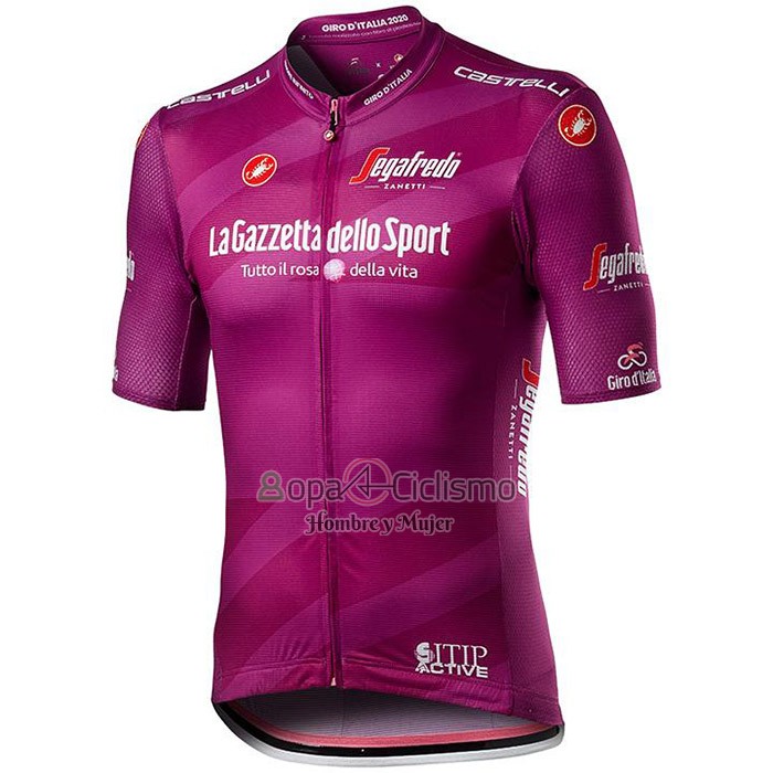 Giro d'Italia Ropa Ciclismo Culotte Corto 2020 Hombre Mangas Cortas Fucsia